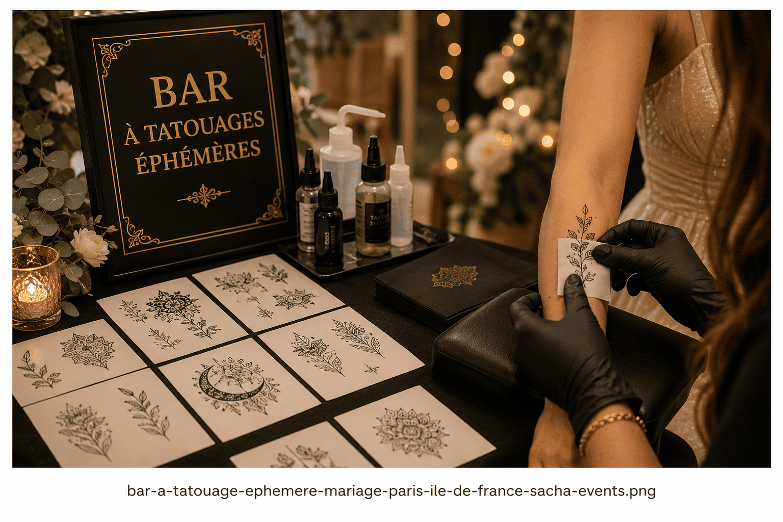Bar à tatouages éphémères pour mariage à Paris et en Île-de-France