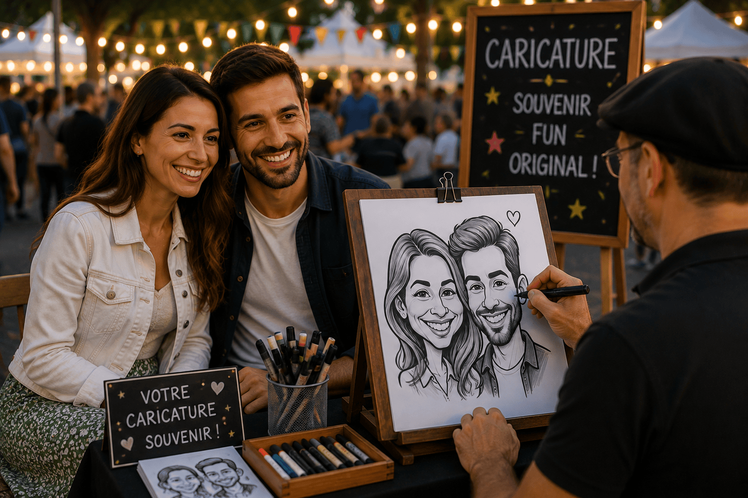 Caricaturiste en centre commercial à Paris