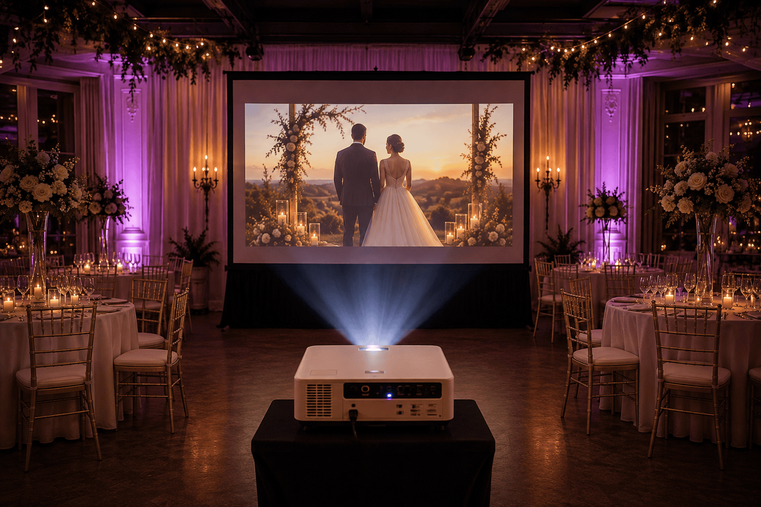 Vidéoprojecteur et écran pour mariage à Paris et en Île-de-France
