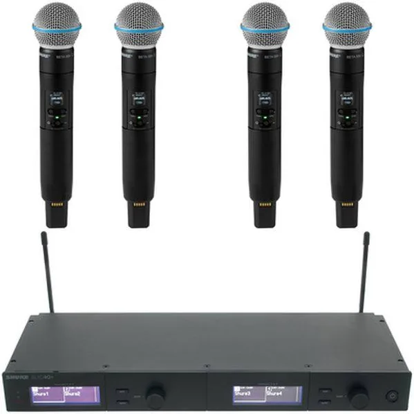 Quatre micros HF sans fil pour karaoké entreprise